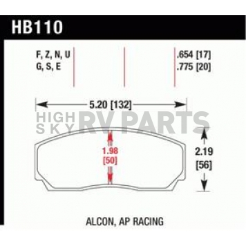 Hawk Performance Brake Pad - HB110Z.654