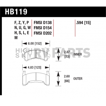 Hawk Performance Brake Pad - HB119F.594-1