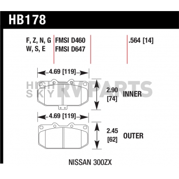 Hawk Performance Brake Pad - HB178F.564-1