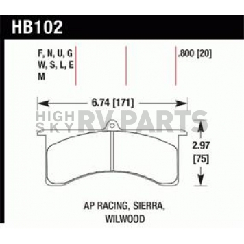 Hawk Performance Brake Pad - HB102M.800