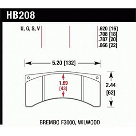 Hawk Performance Brake Pad - HB208G.708