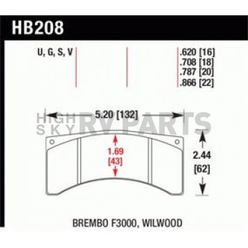 Hawk Performance Brake Pad - HB208G.708