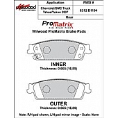 Wilwood Brakes Brake Pad - 150-D1194K