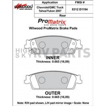 Wilwood Brakes Brake Pad - 150-D1194K