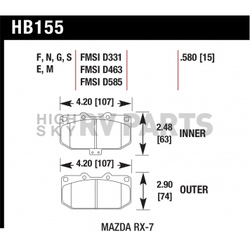 Hawk Performance Brake Pad - HB155G.580-1