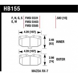 Hawk Performance Brake Pad - HB155S.580