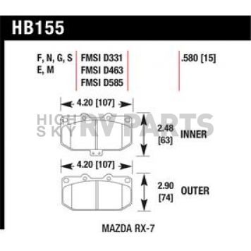 Hawk Performance Brake Pad - HB155S.580
