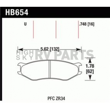 Hawk Performance Brake Pad - HB654U.748