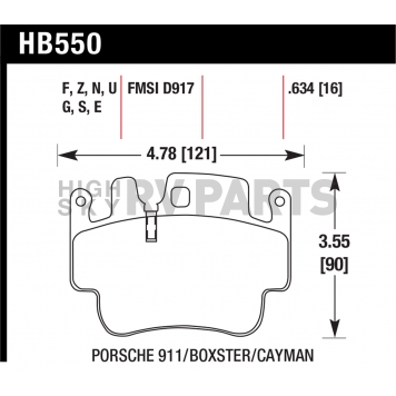 Hawk Performance Brake Pad - HB550U.634-1