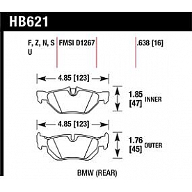 Hawk Performance Brake Pad - HB621S.638
