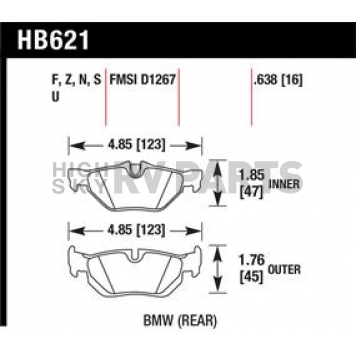 Hawk Performance Brake Pad - HB621S.638