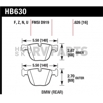 Hawk Performance Brake Pad - HB630F.626-1