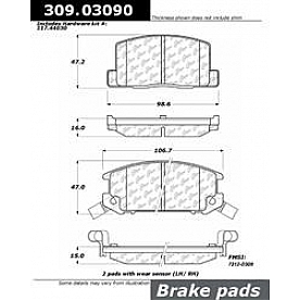 Stop Tech/ Power Slot Brake Pad - 309.03090