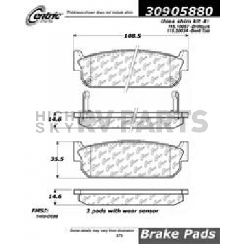 Stop Tech/ Power Slot Brake Pad - 309.05880