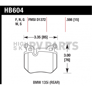 Hawk Performance Brake Pad - HB604G.598-1
