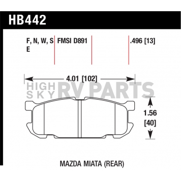 Hawk Performance Brake Pad - HB442F.496-1