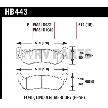 Hawk Performance Brake Pad - HB443F.614-1