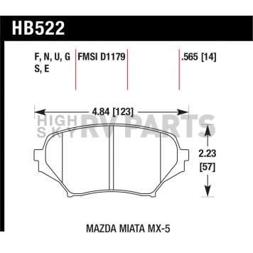Hawk Performance Brake Pad - HB522F.565-1