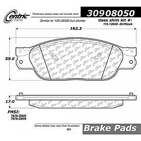 Stop Tech/ Power Slot Brake Pad - 309.08050