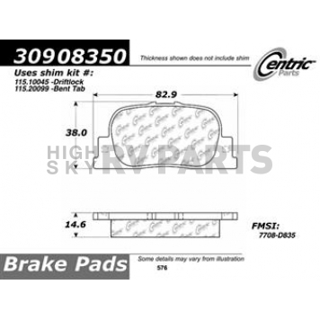 Stop Tech/ Power Slot Brake Pad - 309.08350