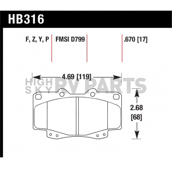 Hawk Performance Brake Pad - HB316Y.670-1