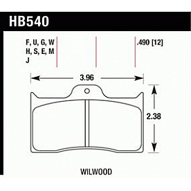 Hawk Performance Brake Pad - HB540U.490