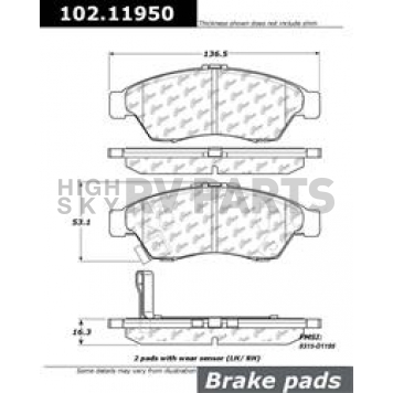 Stop Tech/ Power Slot Brake Pad - 102.11950