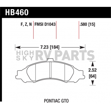 Hawk Performance Brake Pad - HB460F.580-1