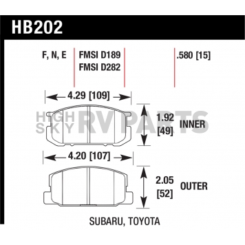 Hawk Performance Brake Pad - HB202N.580-1