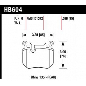 Hawk Performance Brake Pad - HB604S.598