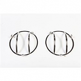 Rugged Ridge Headlight Guard Euro Stainless Steel Silver Set Of 2 - 1114201
