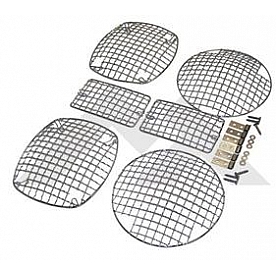 Crown Automotive Headlight/ Tail Light Guard Set Mesh Steel Silver - RT26047