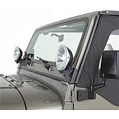 Rampage Windshield Hinge Light Bracket - Steel Black - 7608