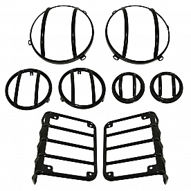Black Mountain Headlight/ Tail Light Guard Set Steel Black  - BM138914B