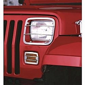 Rugged Ridge Headlight Guard Euro Stainless Steel Silver Set Of 4 - 1114203