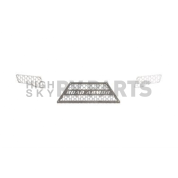 Road Armor Bumper Grille Insert Honeycomb Pattern Bare Silver Stainless Steel - 6112DRMH