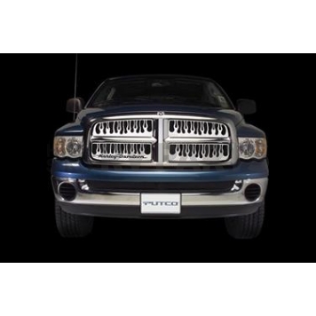 Putco Bumper Grille Insert Flaming Inferno Polished Silver Stainless Steel - 89243
