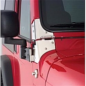 Rampage Windshield Hinge - Silver Stainless Steel Set Of 2 - 7403