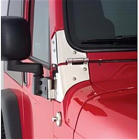 Rampage Windshield Hinge - Silver Stainless Steel Set Of 2 - 7403