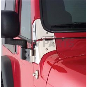 Rampage Windshield Hinge - Silver Stainless Steel Set Of 2 - 7403