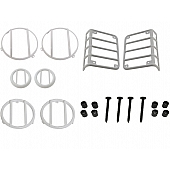 Black Mountain Headlight/ Tail Light Guard Set Steel White  - BM138914W