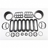Rugged Ridge Headlight Guard Euro Black Complete Kit 19 Piece - 1249605