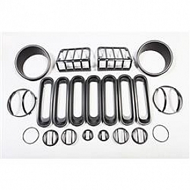 Rugged Ridge Headlight Guard Euro Black Complete Kit 19 Piece - 1249605