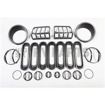 Rugged Ridge Headlight Guard Euro Black Complete Kit 19 Piece - 1249605