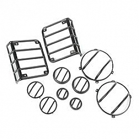 Rugged Ridge Headlight/ Tail Light Guard Set Euro Style Steel 10-Piece - 1249631