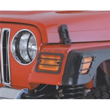 Smittybilt Headlight Guard Euro Steel Black Set Of 2 - 5680