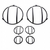 Smittybilt Headlight Guard Euro Steel Black Set Of 6 - 5692
