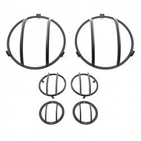 Smittybilt Headlight Guard Euro Steel Black Set Of 6 - 5692