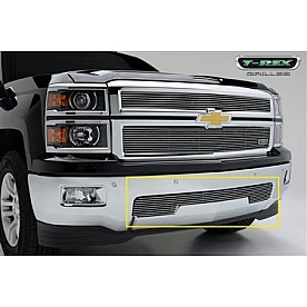 T-Rex Truck Products Bumper Grille Insert Horizontal Bar Polished Silver Billet Aluminum - 25117