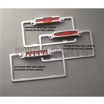 All Sales License Plate Frame - Flames Aluminum Silver - 97253LPP